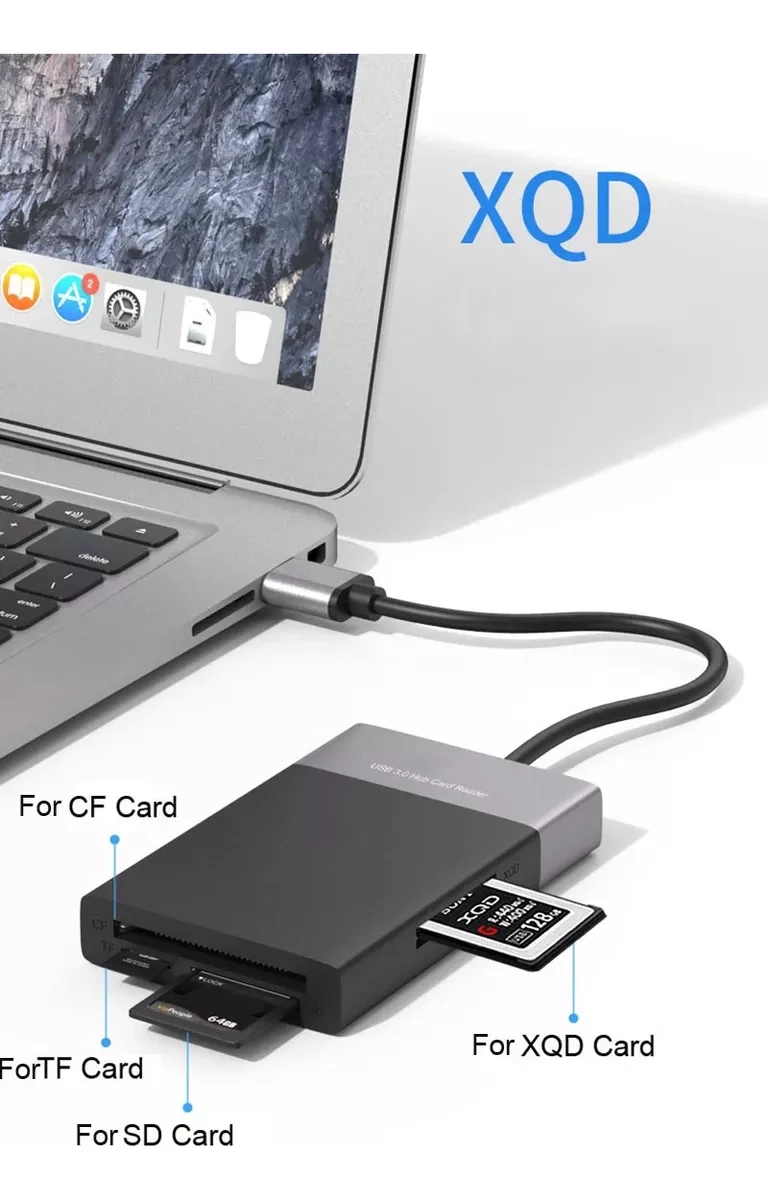 CABLE USB LECTOR MULTIFUNCIONAL TARJETA 6EN1 SD/MICROSD/CF/XQD USB 3.0 - 2