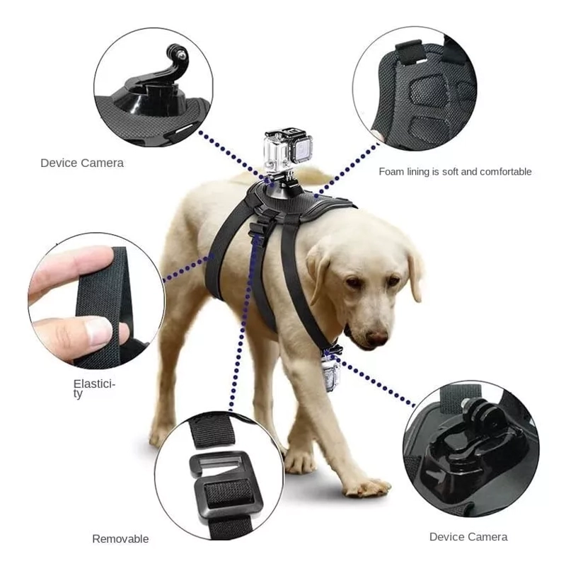 ARNE S DE PERRO DOBLE COMPATIBLE GOPRO + 2 MONTURAS ADICIONAL - 2
