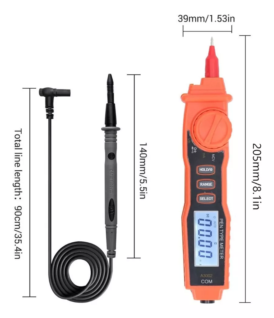 TESTER MULTIMETRO DIGITAL 12-600V SIN CONTACTO AUTOMÁTICO - 2