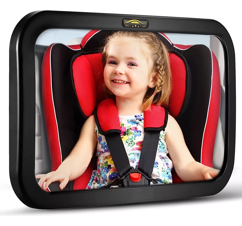 ESPEJO RETROVISOR NEGRO SEGURIDAD NIÑOS INFANTIL AJUSTABLE FIRME - 1