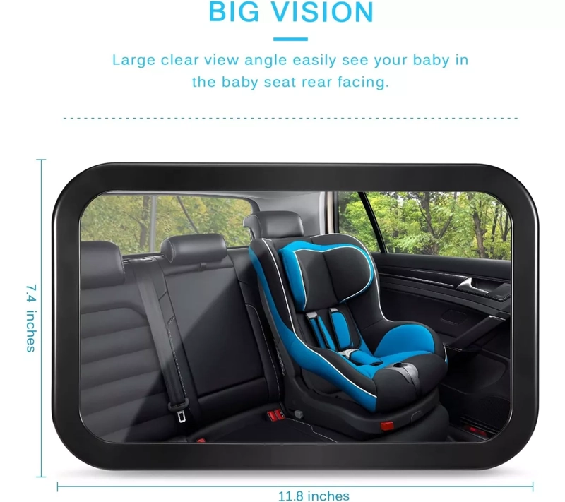 ESPEJO RETROVISOR NEGRO SEGURIDAD NIÑOS INFANTIL AJUSTABLE FIRME - 4