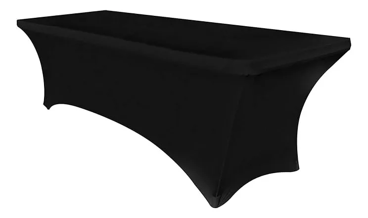 FUNDA LICRA ELASTICA MESAS PLEGABLES ESTANDAR (6FT) NEGRO - 1
