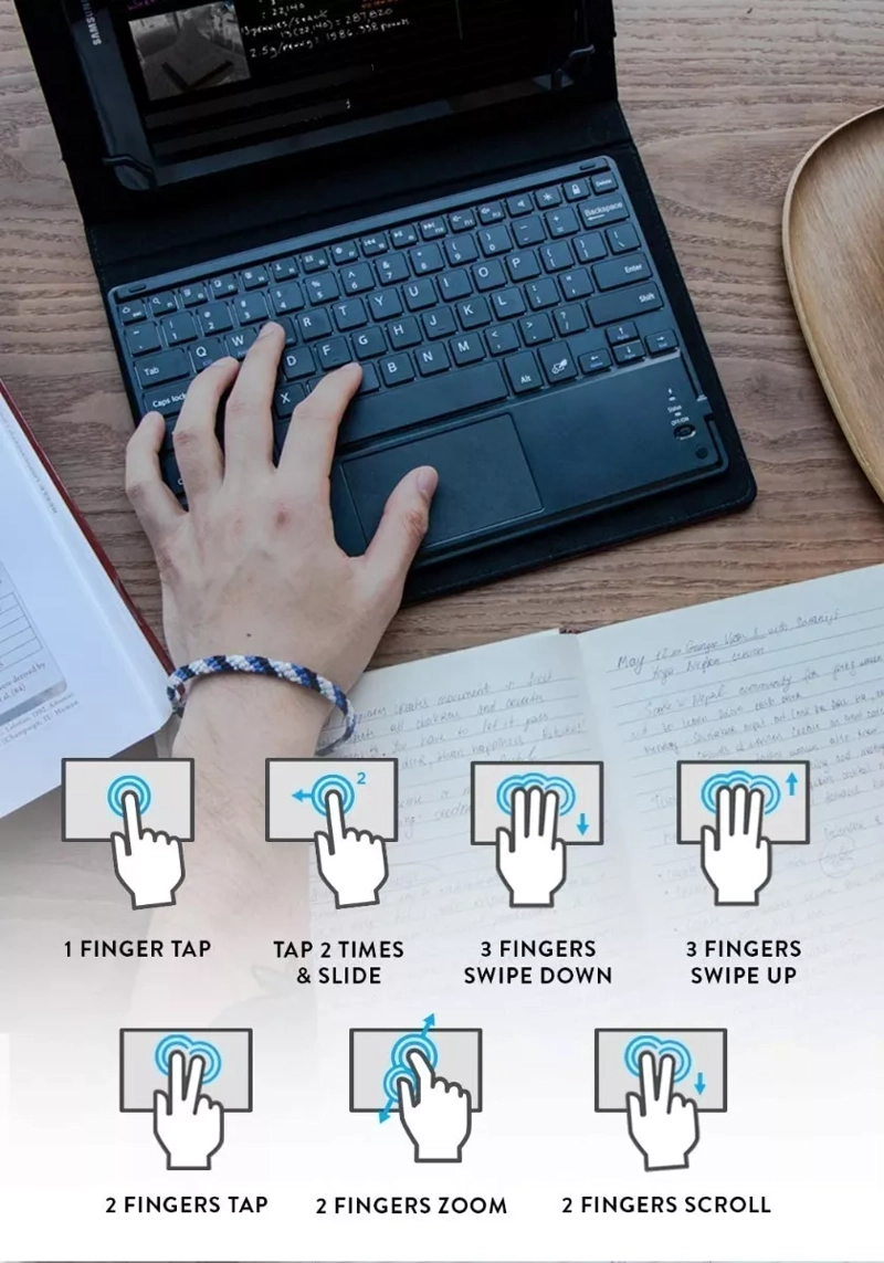 FUNDA CON TECLADO + TOUCHPAD PARA SAMSUNG TAB A9 PLUS 11´ - 2