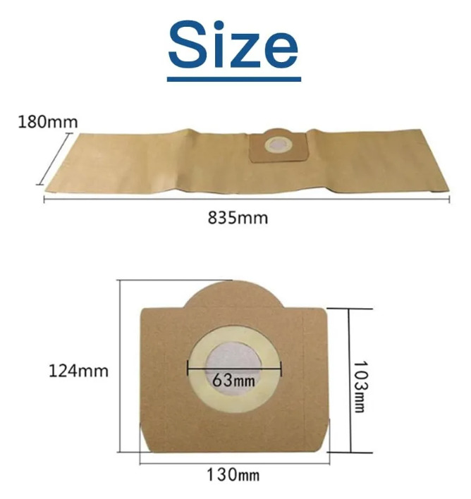 SET 5 BOLSAS PAPEL ASPIRADORA PARA KARCHER WD3-SE4001-NT 20 - 3