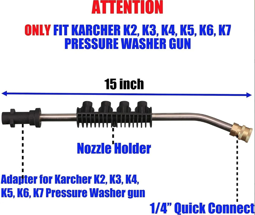 LANZA PRESION + BOQUILLAS PARA HIDROLAVADORA KARCHER K K1-K7 - 3