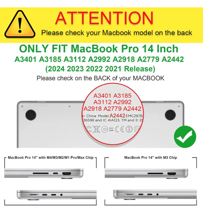 PROTECTOR DE TECLADO ESPAÑOL PARA MACBOOK PRO 14 M4, 2024 - 2
