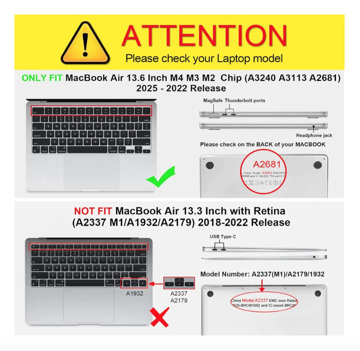 CARCASA 360 REFORZADA PARA MACBOOK AIR 13,6 M4 A3240 (2025) - 2