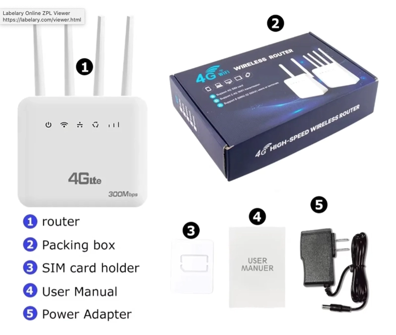 MODEM ROUTER 4G WIFI 6 LIBERADO 300MBPS RJ45 4 ANTENAS BLANCO MODEM ROUTER 4G WIFI 6 LIBERADO 300MBP - 2