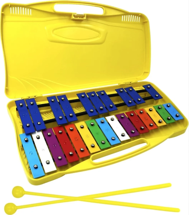 METALOFONO 25 NOTAS CROMATICO DIDACTICO INFANTIL AMARILLO AMARILLO - 1
