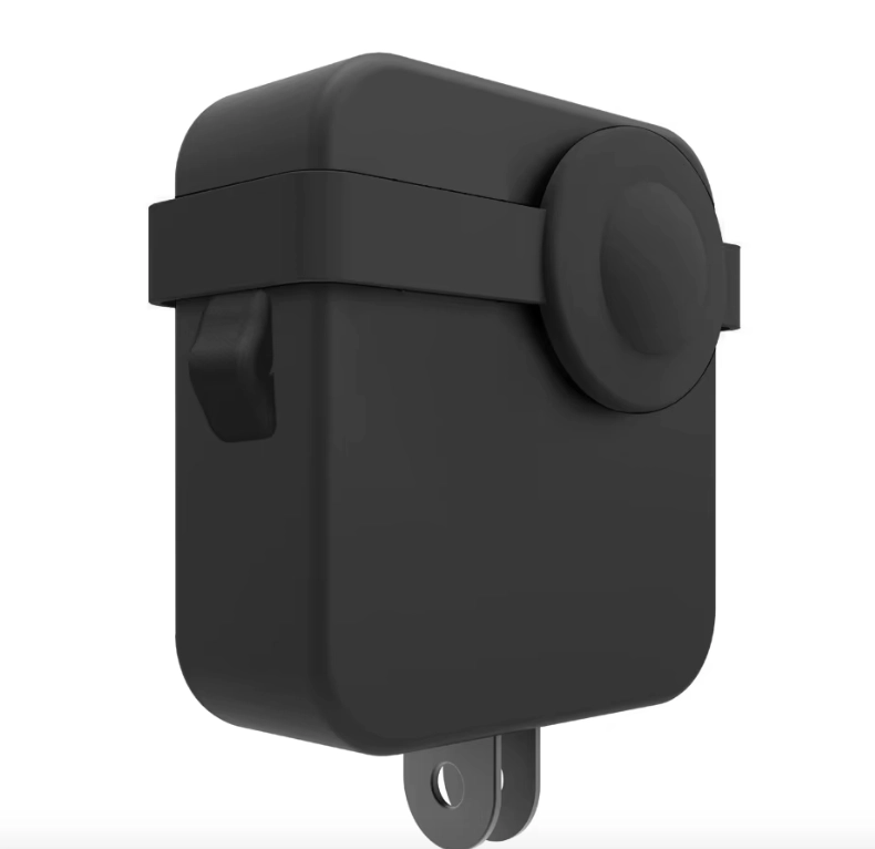 FUNDA SILICONA PARA GOPRO MAX 360 + TAPA LENTE ANTIPOLVO NEGRO - 2