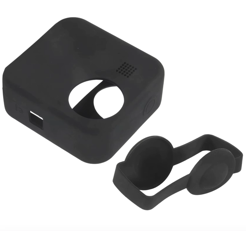 FUNDA SILICONA PARA GOPRO MAX 360 + TAPA LENTE ANTIPOLVO NEGRO - 3