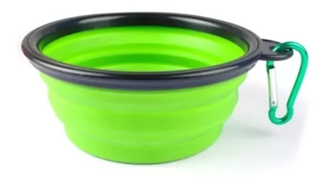 PLATO PLEGABLE MASCOTAS PORTÁTIL AGUA COMIDA 12 CM COLORES - 1