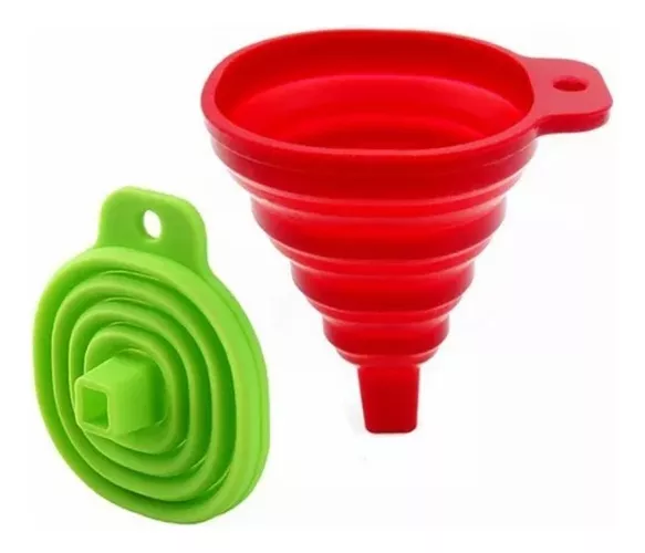 PACK 2 EMBUDOS PLEGABLES SILICONA PORTÁTIL MULTIUSO COCINA - 1