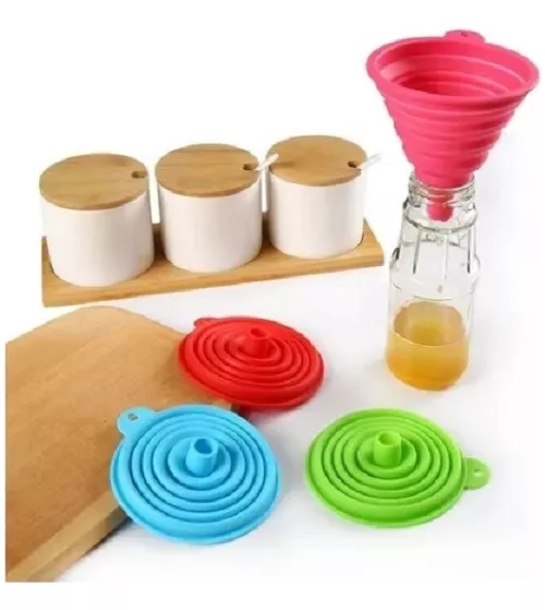 PACK 2 EMBUDOS PLEGABLES SILICONA PORTÁTIL MULTIUSO COCINA - 2