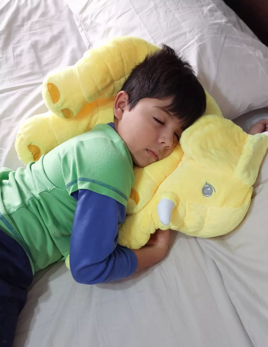 ALMOHADA TUTIHOGAR PELUCHE ELEFANTE APEGO BEBÉS NIÑOS 60 CM FELPA AMARILLO - 2