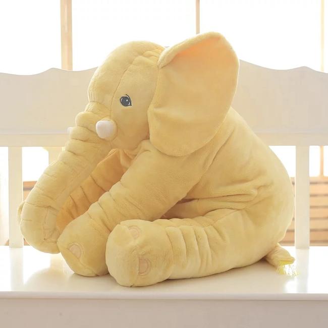 ALMOHADA TUTIHOGAR PELUCHE ELEFANTE APEGO BEBÉS NIÑOS 60 CM FELPA AMARILLO - 7