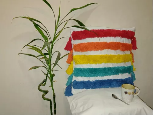 FUNDA COJÍN TUTIHOGAR PACK 2 BOHO MARROQUI BORDADA DECORATIVAS BOHO ARCOIRIS MULTICOLOR - 3