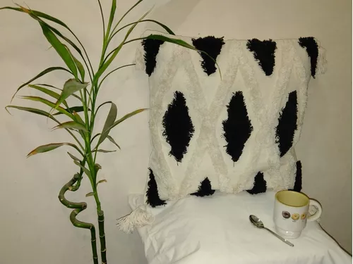 FUNDA COJÍN TUTIHOGAR PACK 2 BOHO MARROQUI BORDADA DECORATIVAS BOHO NEGRO - 2