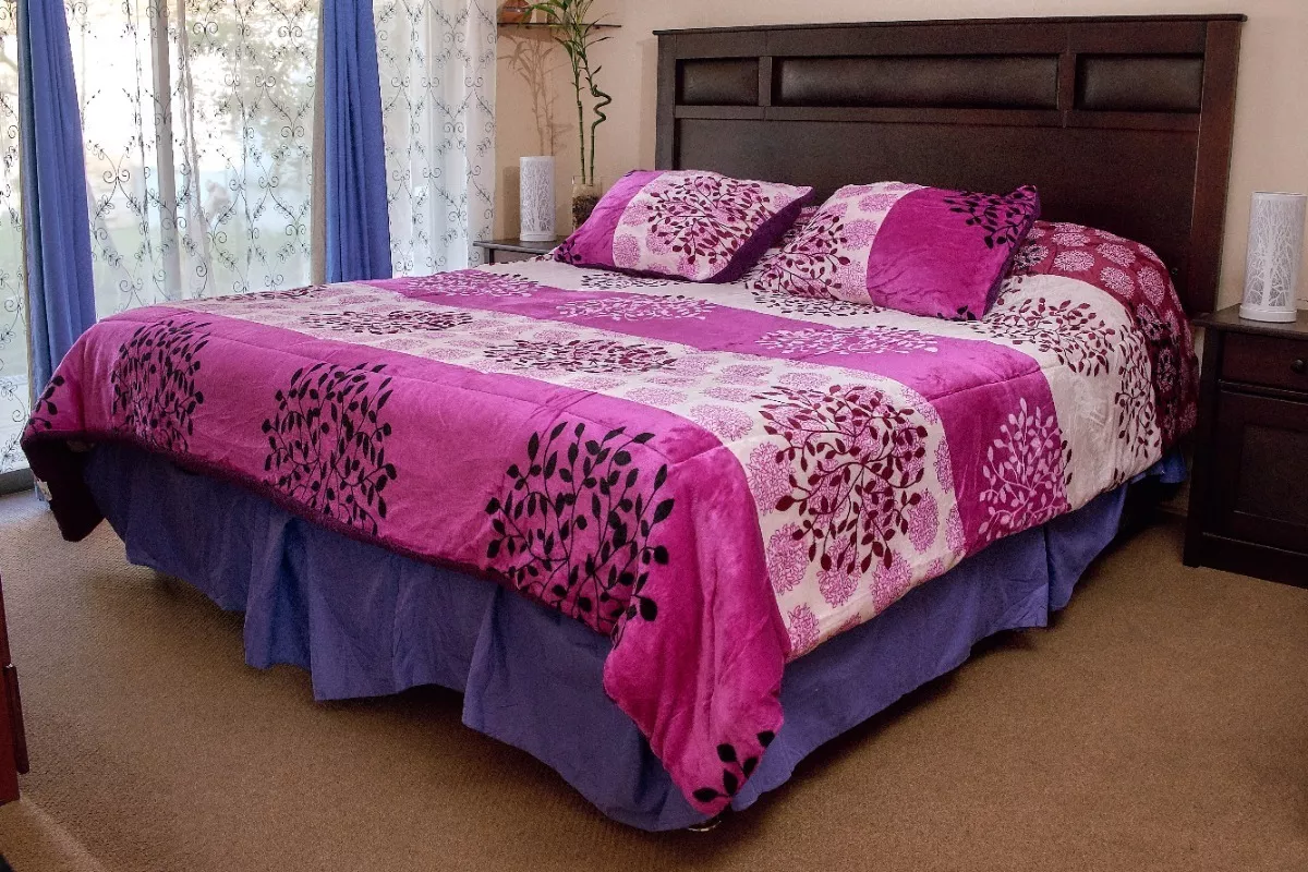 PLUMÓN TUTIHOGAR 2 PLAZAS PLUSH VIOLETA CON CHIPORRO INVIERNO DISEÑO - 1