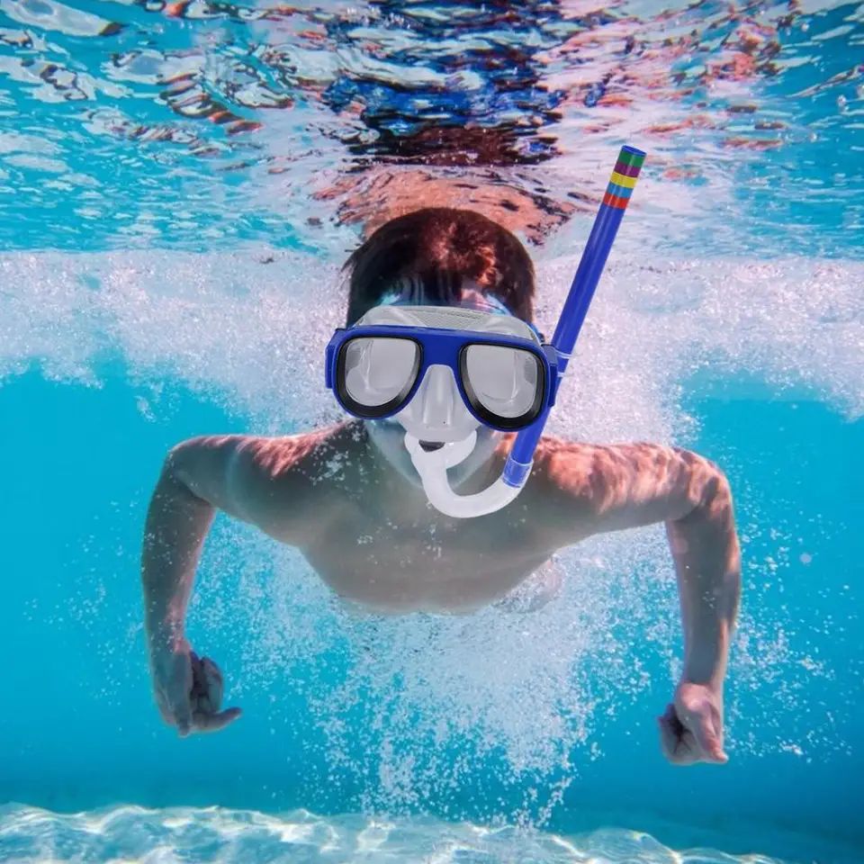 MÁSCARA BUCEO Y SNORKEL INFANTIL AMARILLO - 3