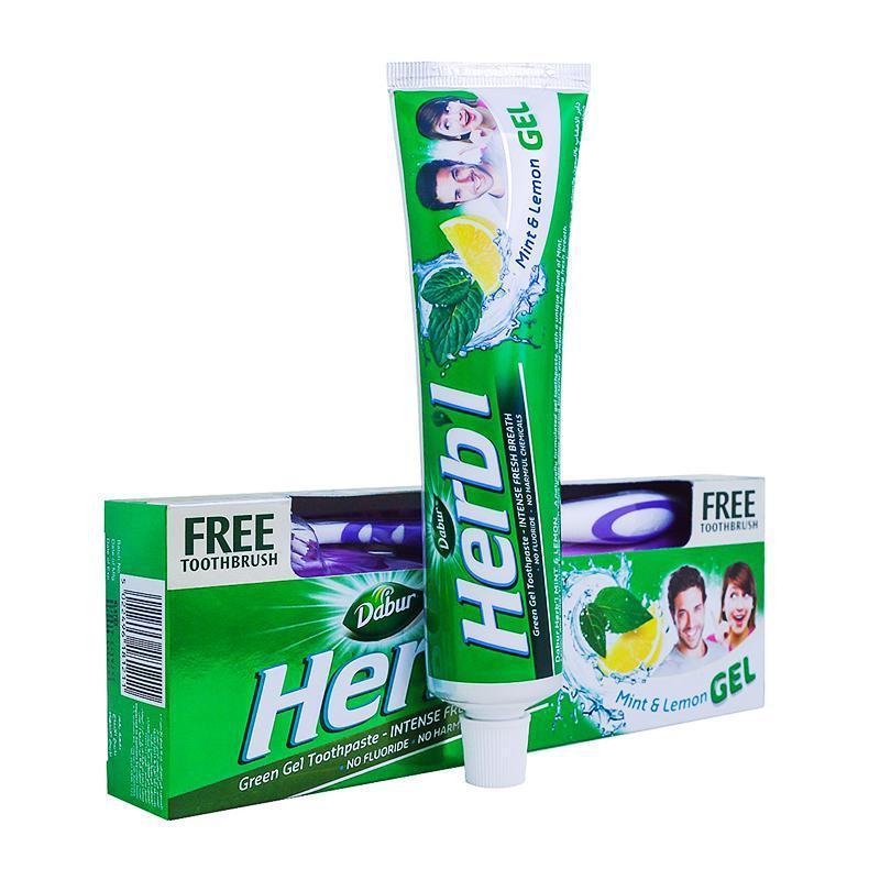 PACK DABUR AMLA PASTA DENTAL HERB'L MENTA & LIMÓN GEL + CEPILLO DE DIENTES - 1