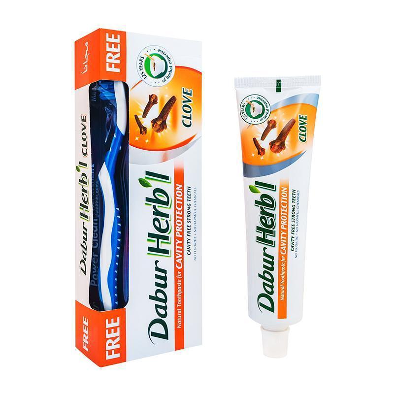 PACK DABUR AMLA PASTA DENTAL HERB'L CLAVO DE OLOR + CEPILLO DE DIENTES - 1