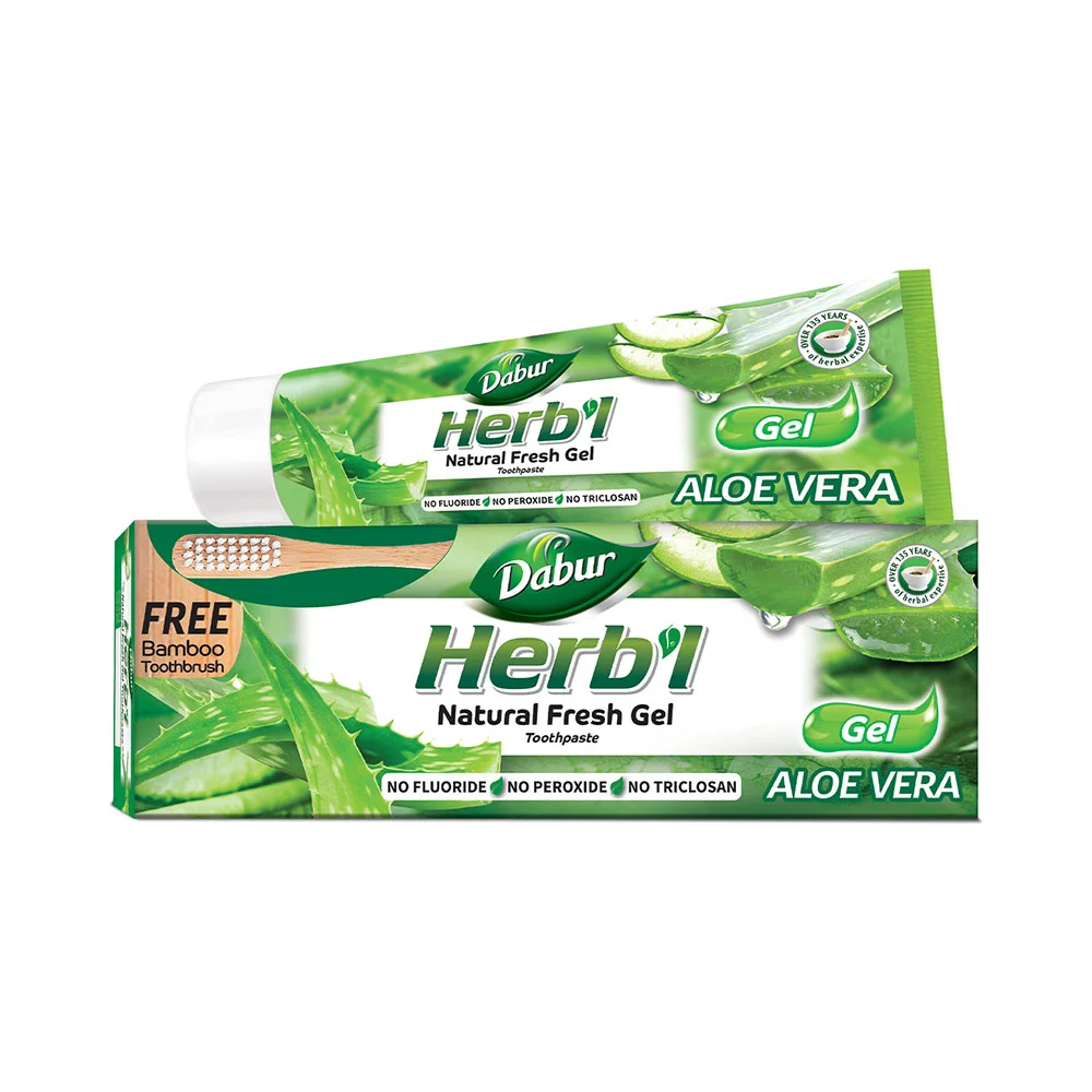 PACK DABUR AMLA PASTA DENTAL HERB'L ALOE VERA GEL + CEPILLO DE DIENTES - 1