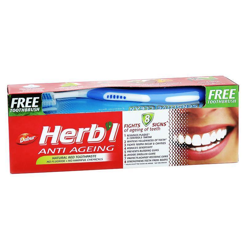 PASTA DENTAL HERB'L ANTI ENVEJECIMIENTO + CEPILLO DE DIENTES 150GR - 1