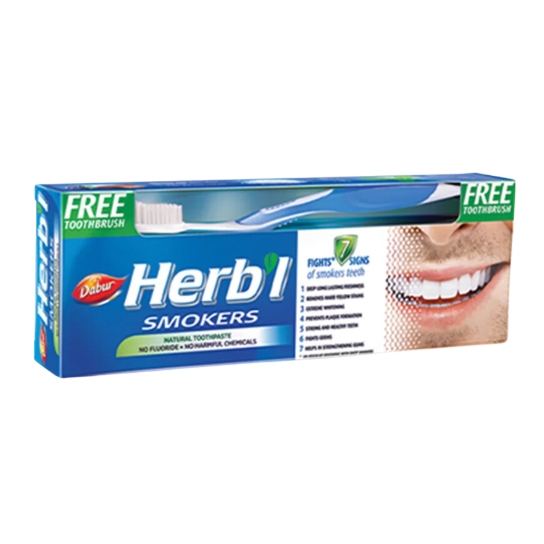 PACK DABUR AMLA PASTA DENTAL HERB'L FUMADORES + CEPILLO DE DIENTES - 2