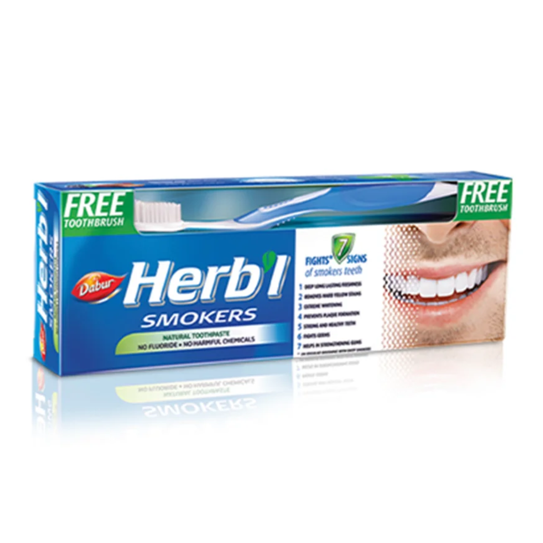 PACK DABUR AMLA PASTA DENTAL HERB'L FUMADORES + CEPILLO DE DIENTES - 4
