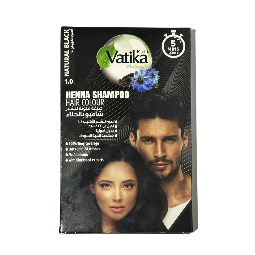 VATIKA HENNA COLOUR SHAMPOO BLACK 20 ML X SACHETS - 1