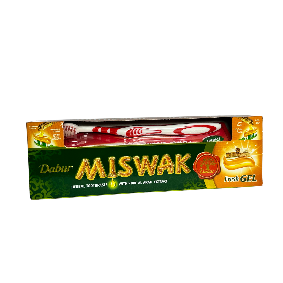 PASTA DENTAL DABUR MISWAK FRESH GEL 150 GR + CEPILLO - 1