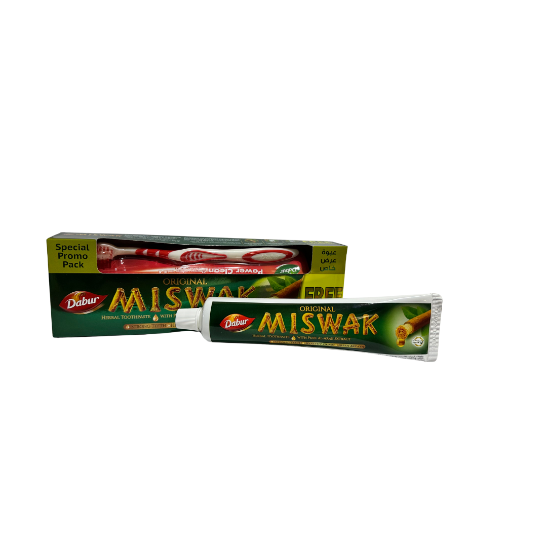 PASTA DENTAL DABUR MISWAK HERBAL 190 GR + CEPILLO - 2