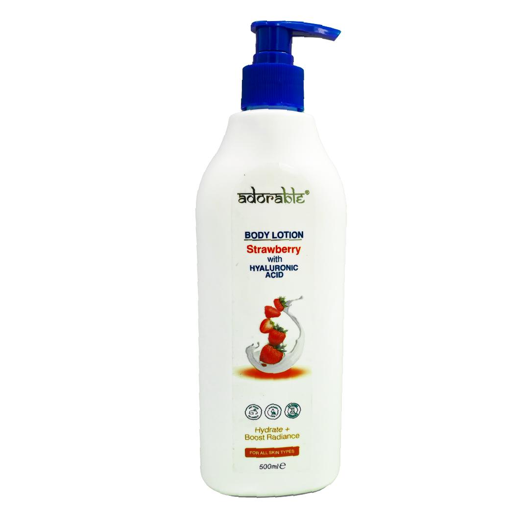 ADORABLE LOCIÓN CORPORAL FRUTILLA & ÁCIDO HIALURÓNICO 500 ML - 1