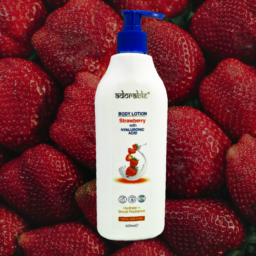 ADORABLE LOCIÓN CORPORAL FRUTILLA & ÁCIDO HIALURÓNICO 500 ML - 3