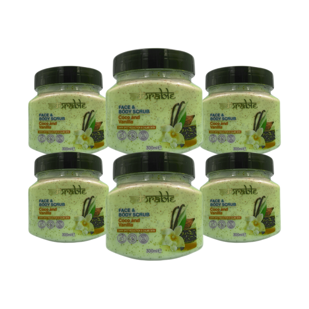 PACK ADORABLE 6 EXFOLIANTES COCO-VAINILLA 300 ML - 1