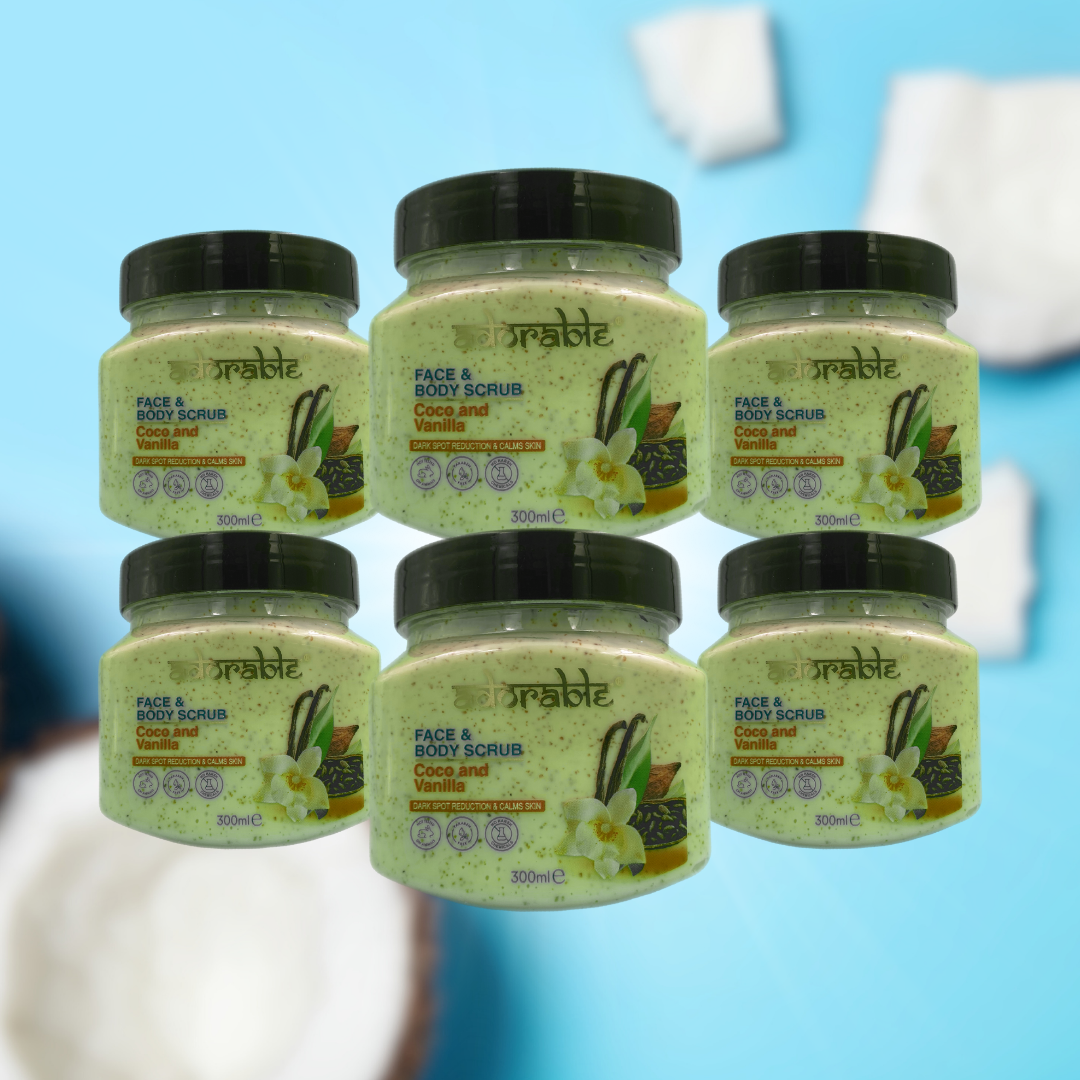 PACK ADORABLE 6 EXFOLIANTES COCO-VAINILLA 300 ML - 2