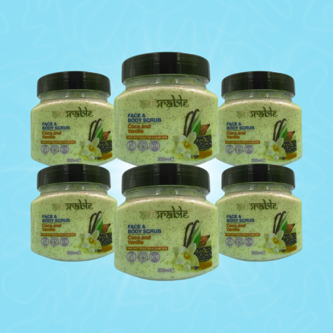PACK ADORABLE 6 EXFOLIANTES COCO-VAINILLA 300 ML - 3
