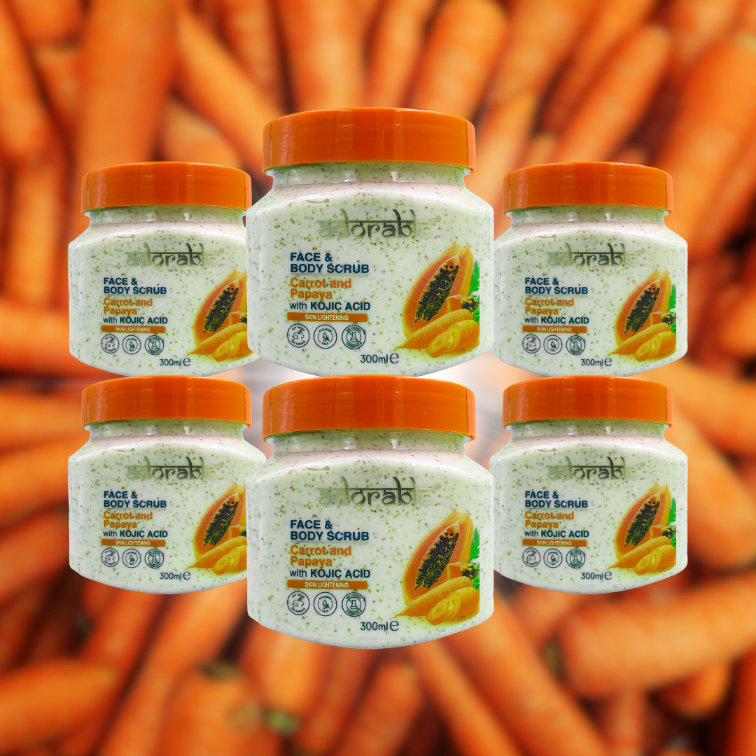 PACK ADORABLE 6 EXFOLIANTES ZANAHORIA-PAPAYA & ÁCIDO KÓJICO 300ML - 3