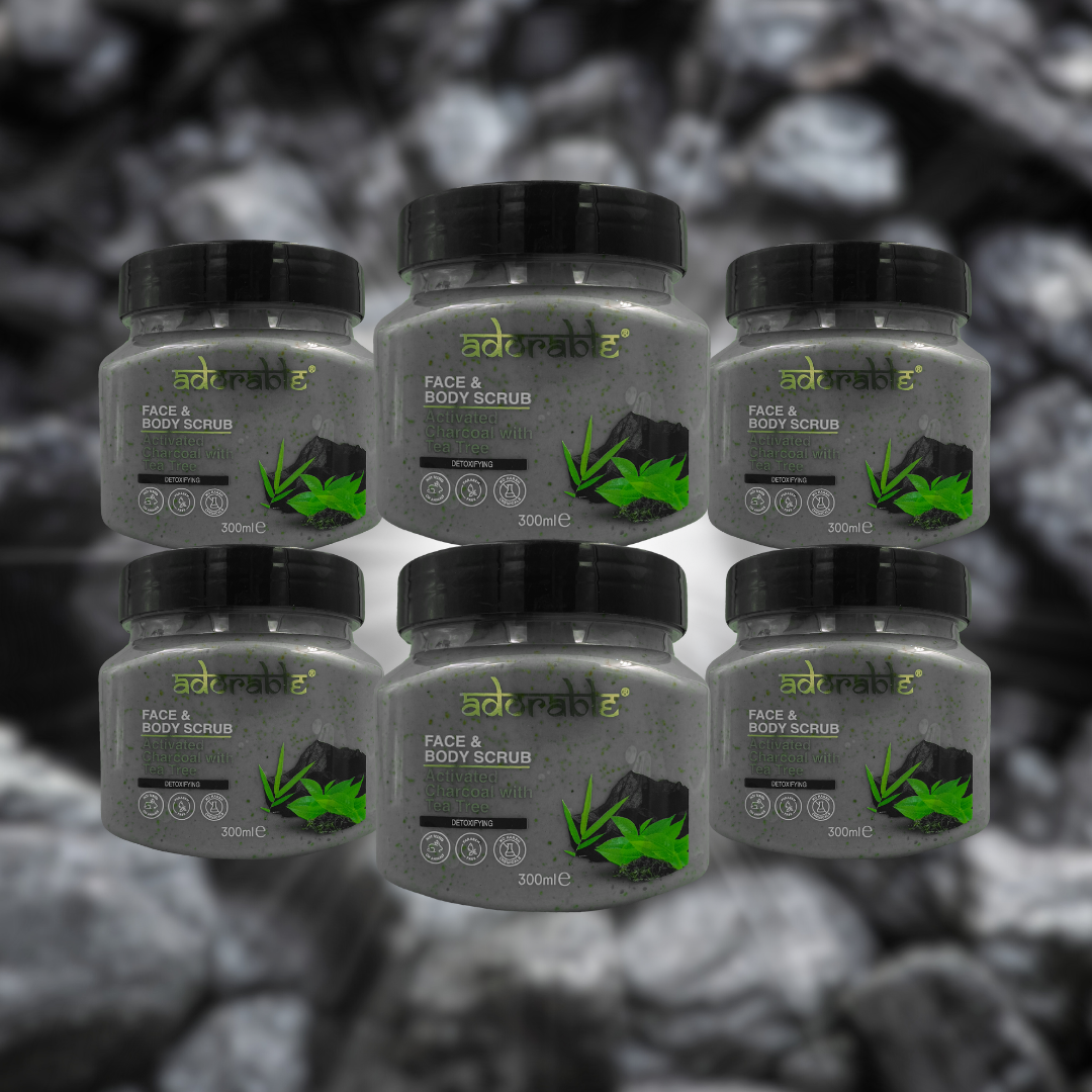 PACK ADORABLE 6 EXFOLIANTES CARBÓN ACTIVO&ÁRBOL DE TÉ 300ML - 3
