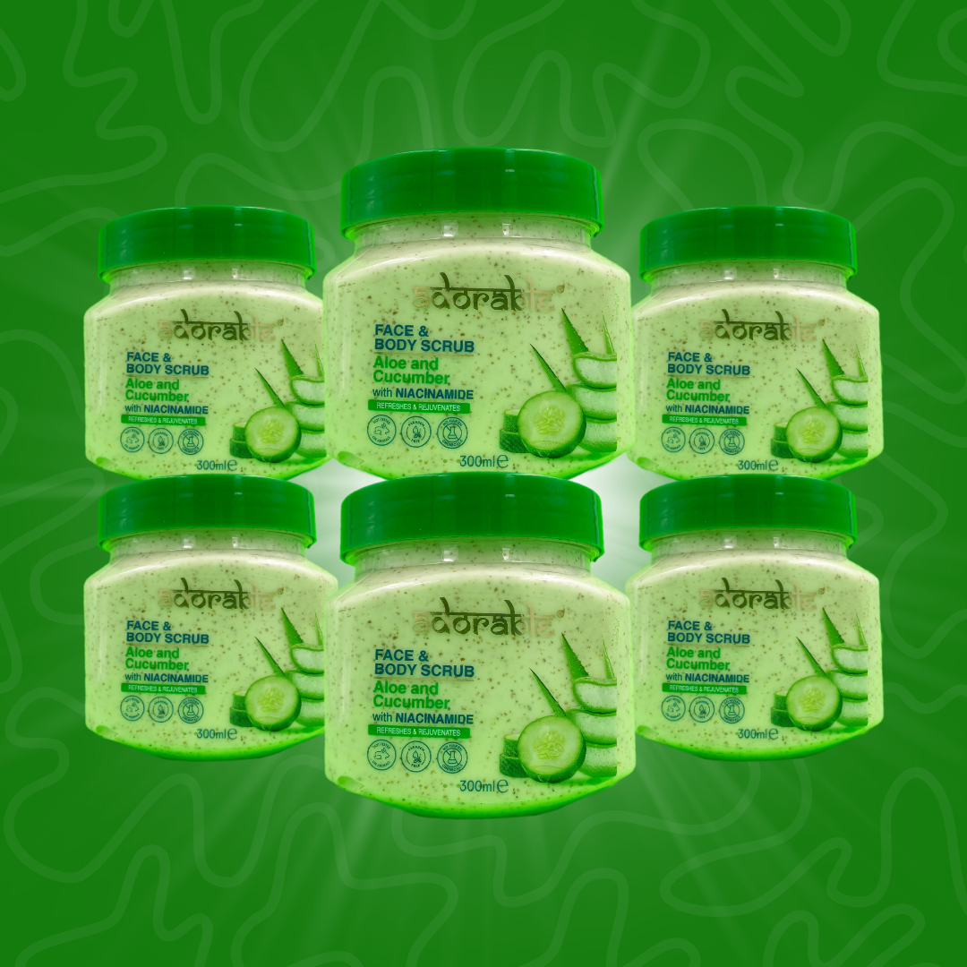 PACK ADORABLE 6 EXFOLIANTE ALOE VERA-CUCUMBER & VIT B3 300ML - 2