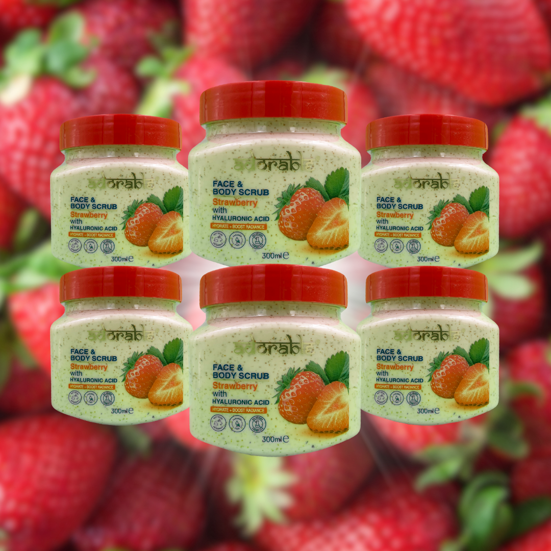 PACK ADORABLE 6 EXFOLIANTES FRUTILLA&ÁCIDO HIALURÓNICO 300ML - 2