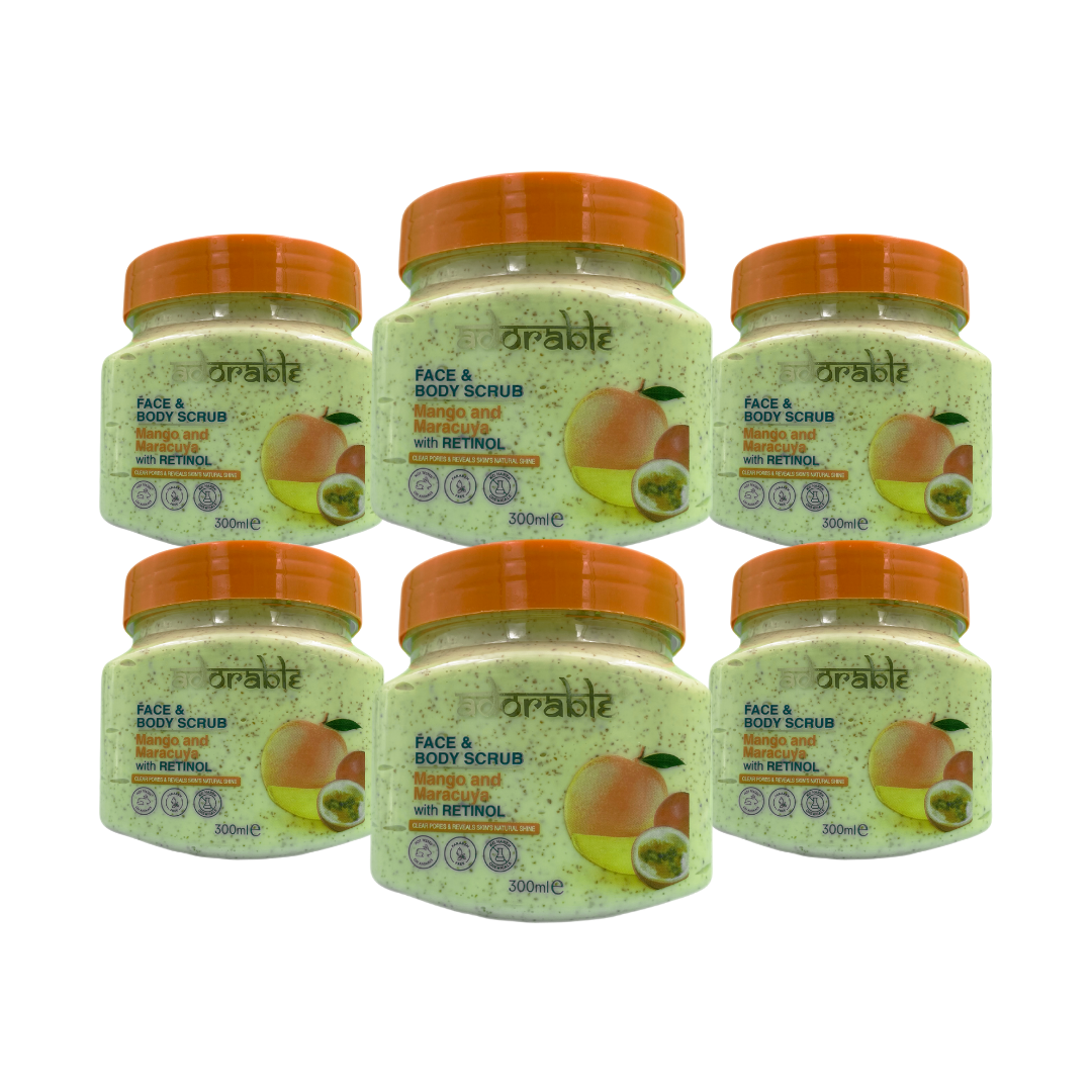 PACK ADORABLE 6 EXFOLIANTES MANGO-MARACUYA & RETINOL 300 ML - 1