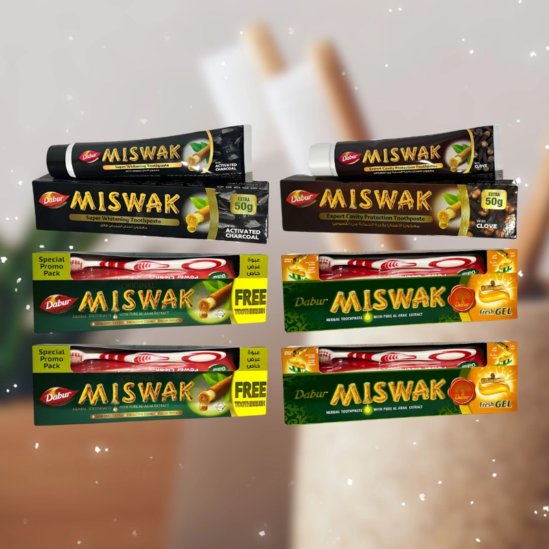 PACK #5 (6 UDS) PASTA DENTAL DABUR MISWAK SURTIDOS - 3