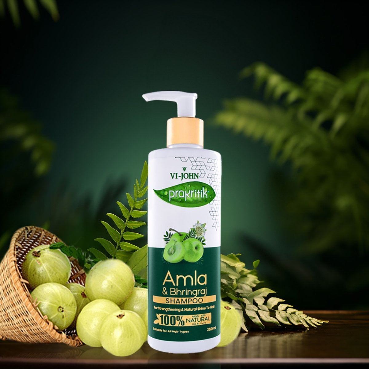PRAKRITIK SHAMPOO AMLA Y POLVO AYURVÉDICA 250 ML - 3