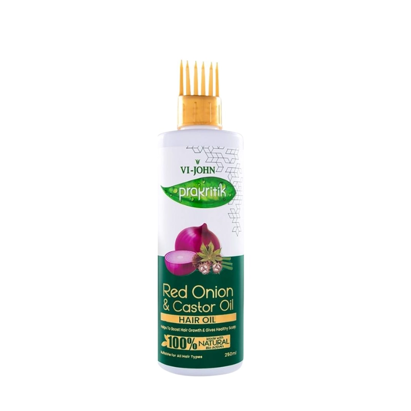 PRAKRITIK ACEITE CAPILAR CEBOLLA EN COLOR ROJO Y CASTOR 250 ML - 2