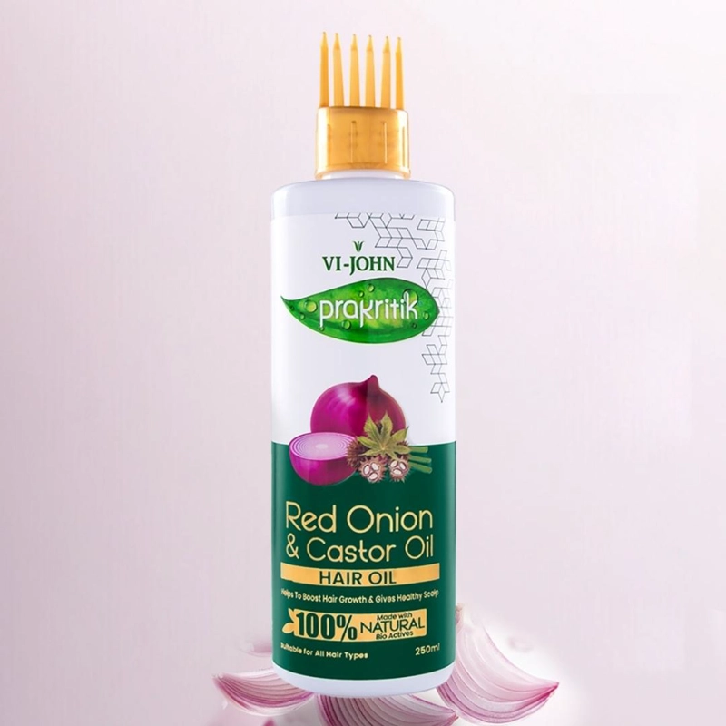 PRAKRITIK ACEITE CAPILAR CEBOLLA EN COLOR ROJO Y CASTOR 250 ML - 3