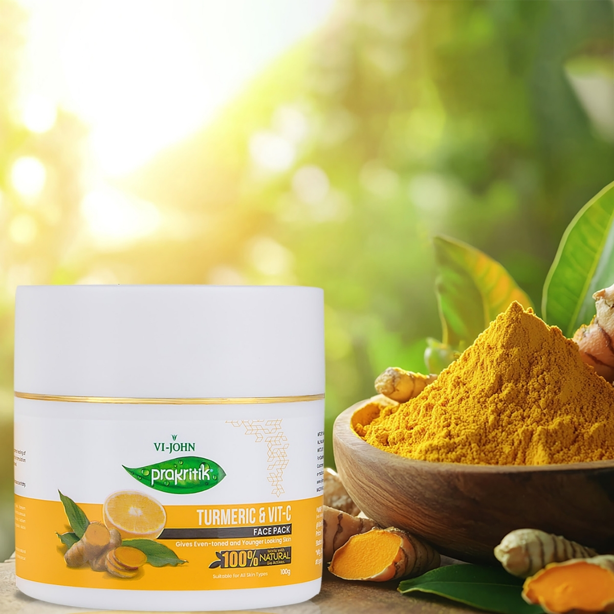 PRAKRITIK MASCARILLA FACIAL TURMERIC Y VIT C 100 GR - 3