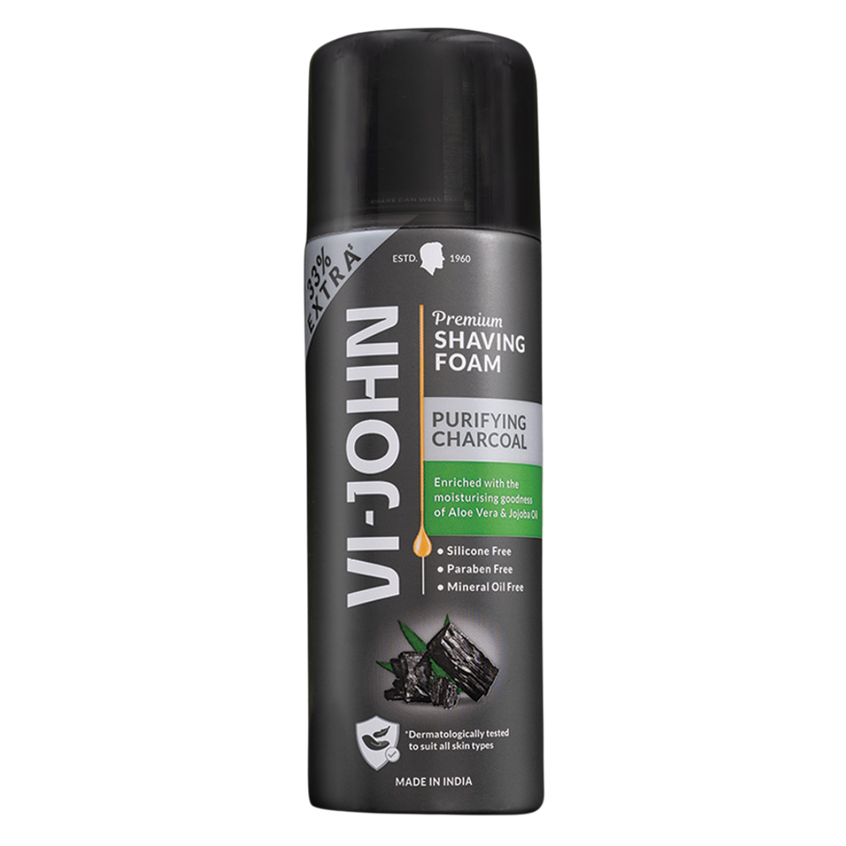 VI-JOHN ESPUMA DE AFEITAR CHARCOAL 200 GR - 1