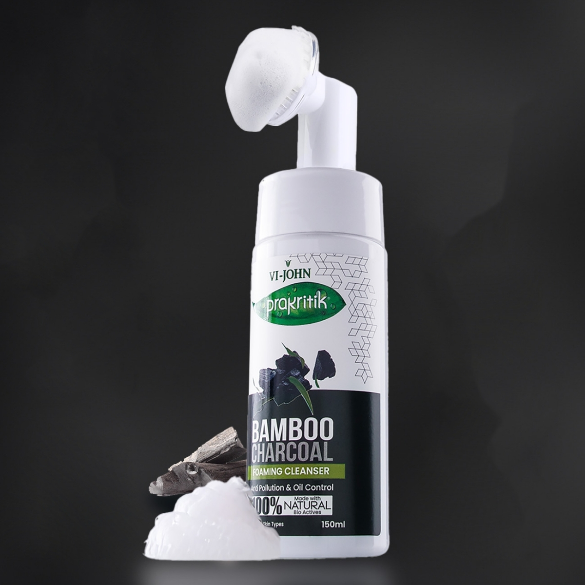 PRAKRITIK JABÓN ESPUMOSO CARBÓN DE BAMBÚ 150 ML - 3